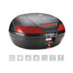 KAPPA 47 literes felső doboz, cserélhető fekete fedéllel, piros prizmával - KIFUTÓ