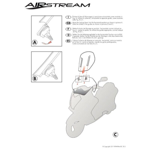KAPPA Univerzális csúsztatható alkatrész KAF- szélterelő plexihez - Image 1
