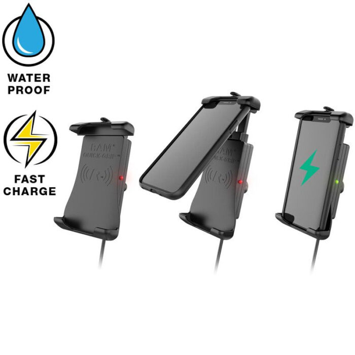 RAM® Quick-Grip™ Wireless telefontartó, vízálló vezeték nélküli töltővel